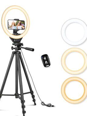 Ring Light with Extendable Tripod Stand and phone holder
